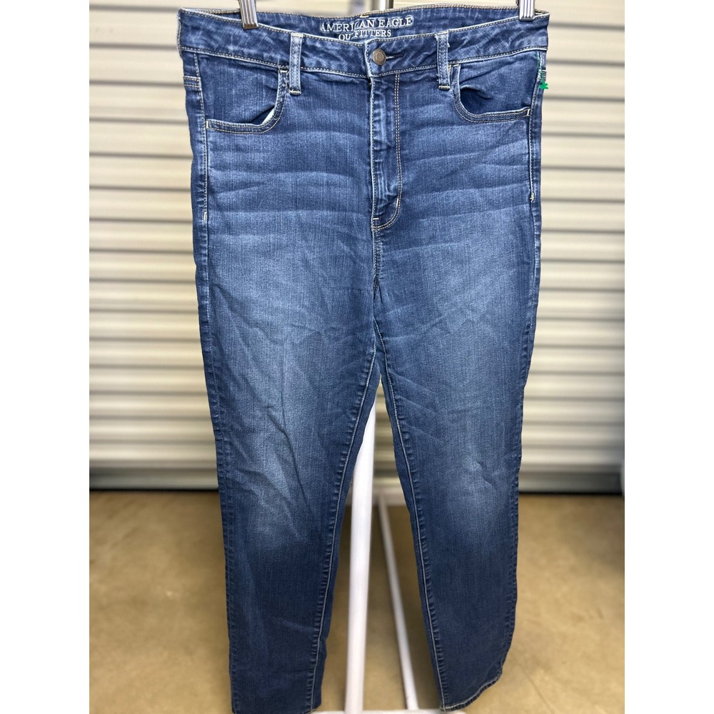 American Eagle Jeans Women 14 Blue Super Hi-Rise Jegging Super Stretch Skinny